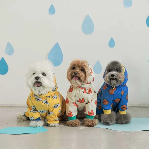 Stylische Hundejacke mit Fuchs-Muster & Kapuze – Wasserdicht für Hunde - Image 2