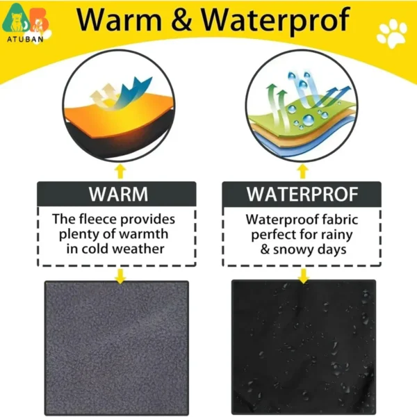 Warme & Wasserdichte Hundejacke | Reflektierend | Fleece Winterjacke & Regenmantel - Image 5