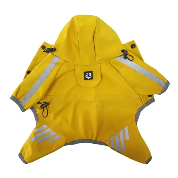 Wasserdichter Hunde-Regenoverall aus PU mit Kapuze & Reflektoren – für Kleine & Mittelgroße Hunde - Image 6