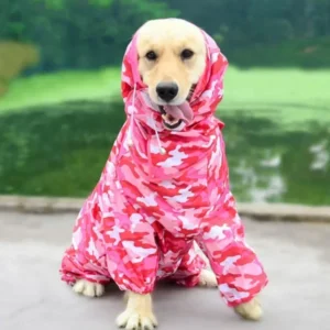 Wasserdicht Regenmantel für Hunde mit Bauchschutz in Pink/Rosa