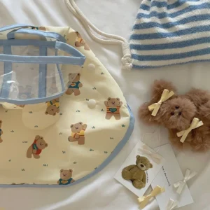 Niedlicher Hunde Regenmantel mit Teddybär Muster